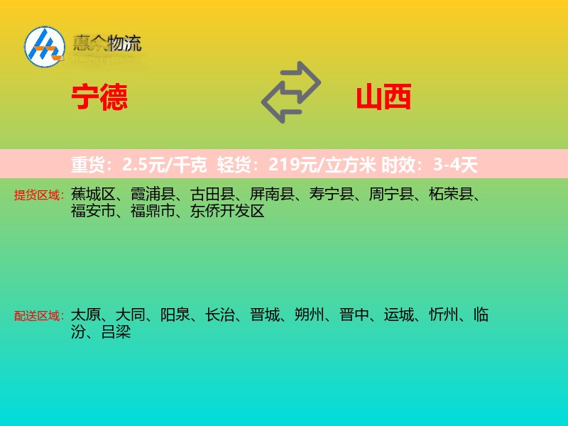 宁德到山西长途搬家