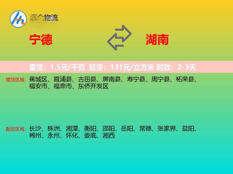 宁德到湖南轿车托运