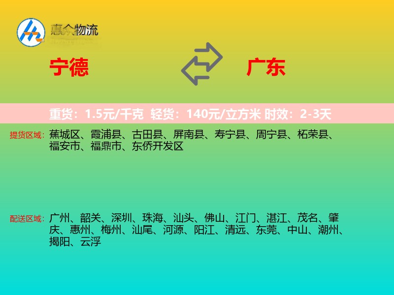 宁德到广东长途搬家