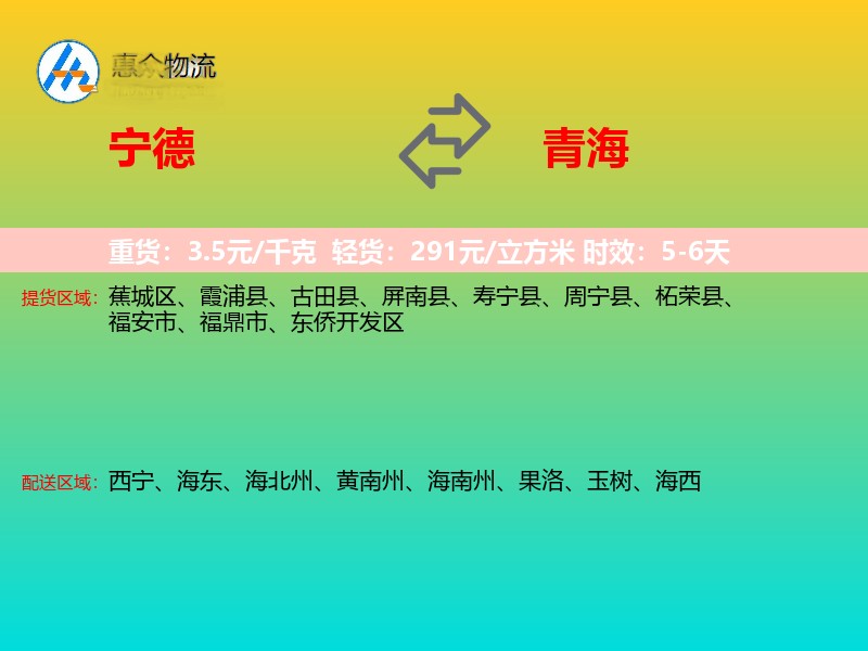 宁德到青海轿车托运