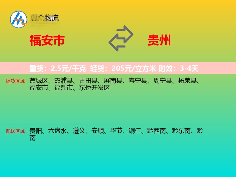 福安市到贵州长途搬家