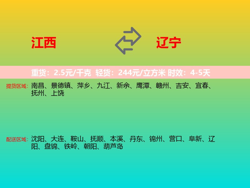 江西到辽宁长途搬家