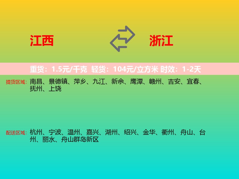 江西到浙江长途搬家