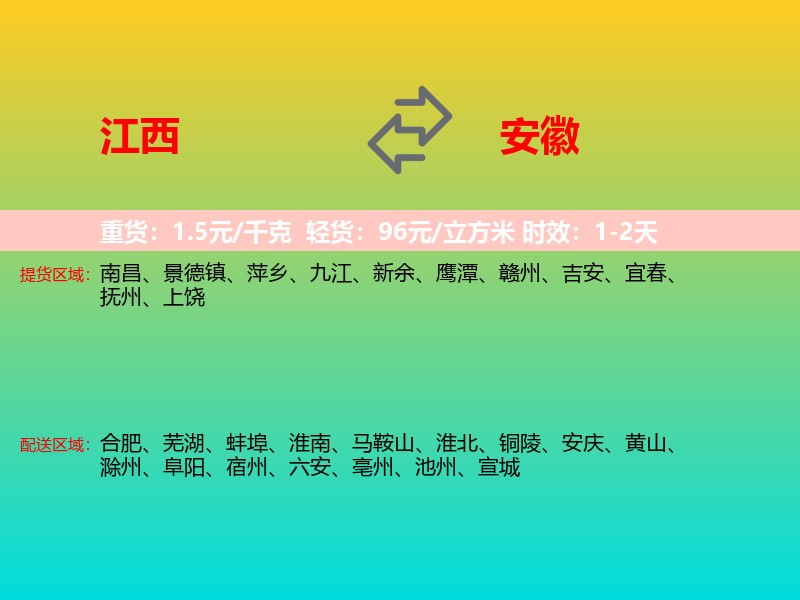 江西到安徽长途搬家