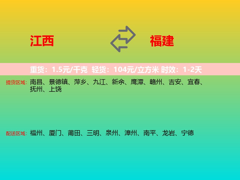 江西到福建长途搬家