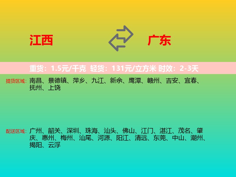 江西到广东长途搬家