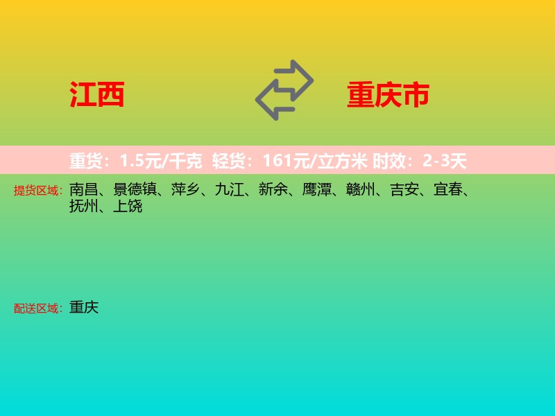 江西到重庆市长途搬家