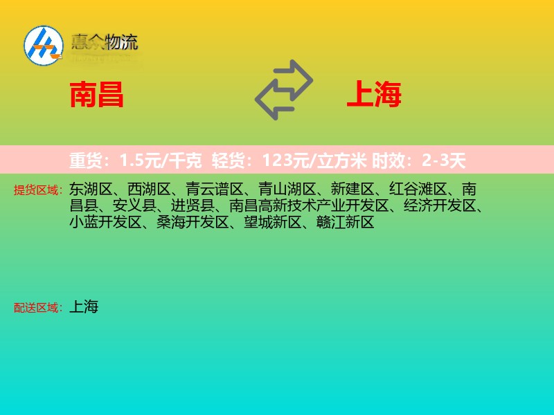南昌到上海长途搬家