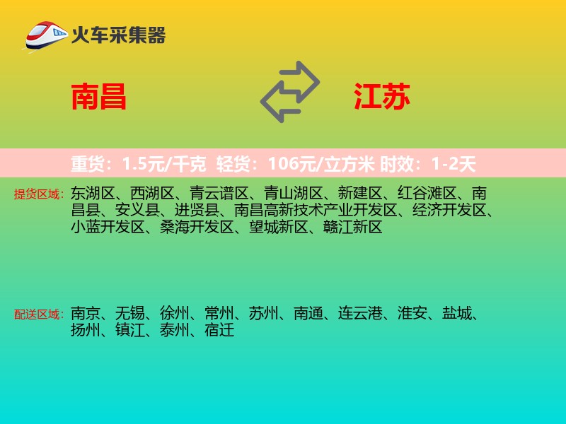 南昌到江苏长途搬家