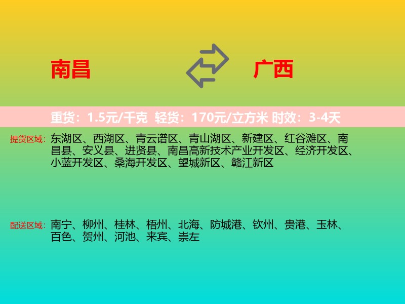 南昌到广西长途搬家