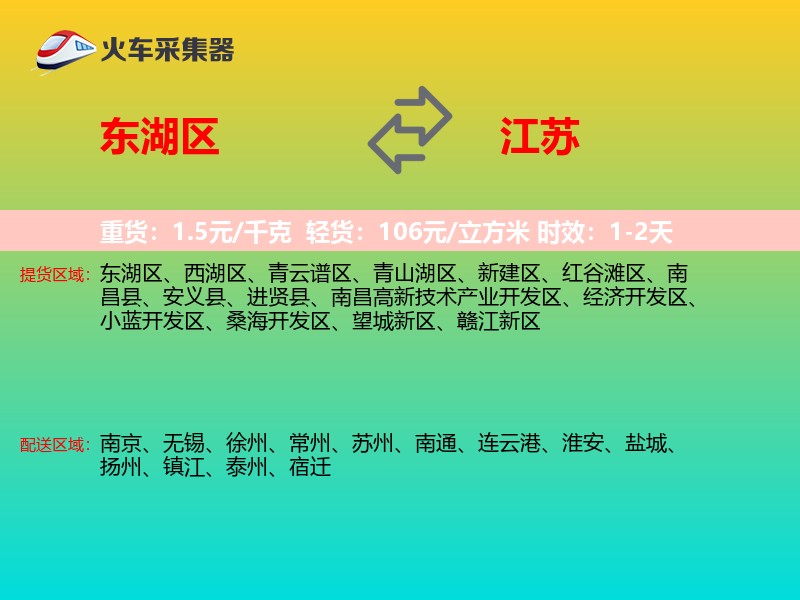 东湖区到江苏物流专线