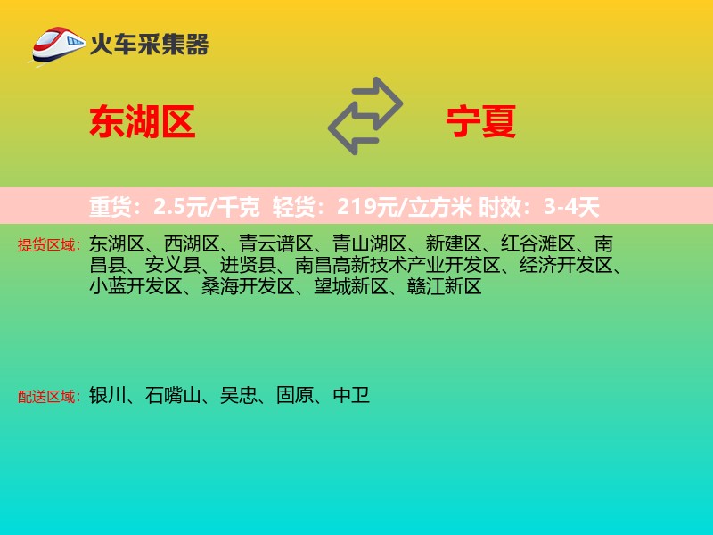 东湖区到宁夏长途搬家