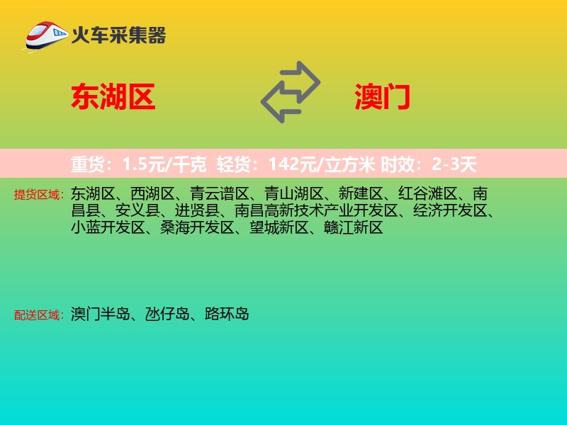 东湖区到澳门长途搬家