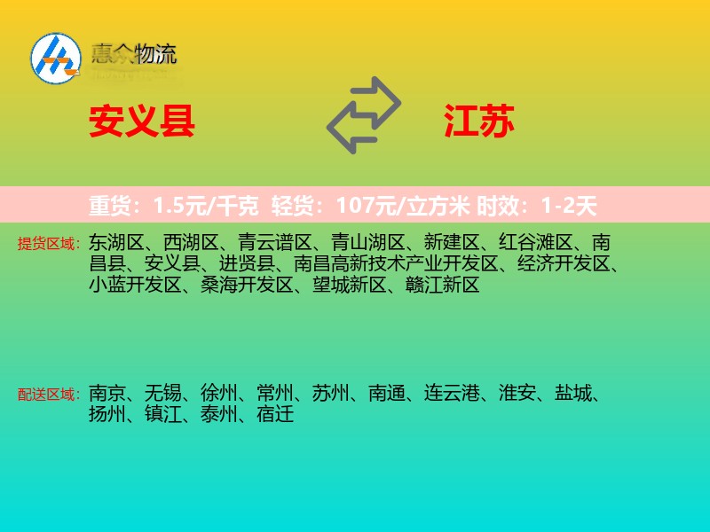 安义县到江苏长途搬家