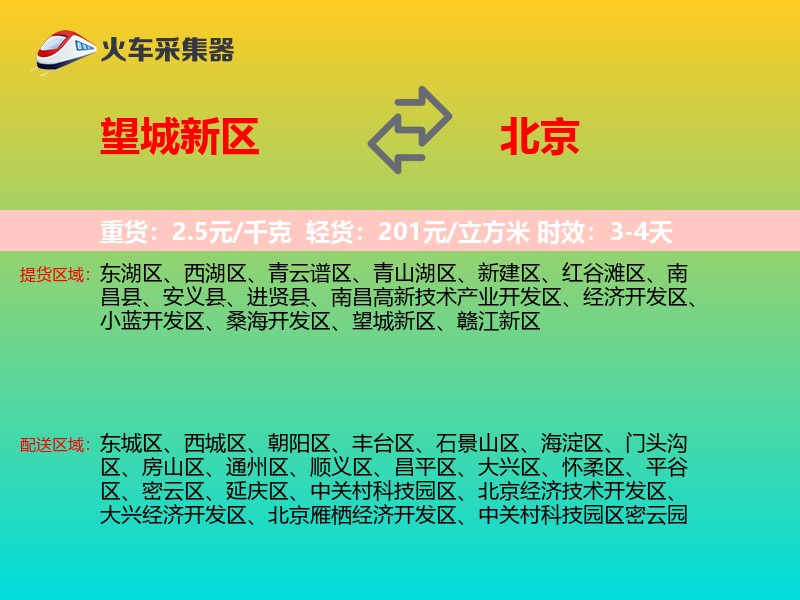 望城新区到北京物流专线