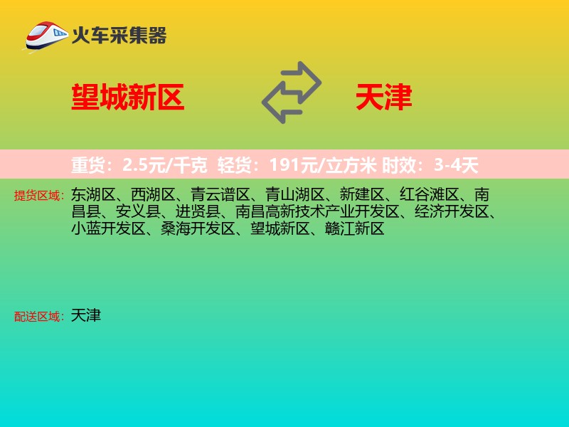 望城新区到天津物流专线