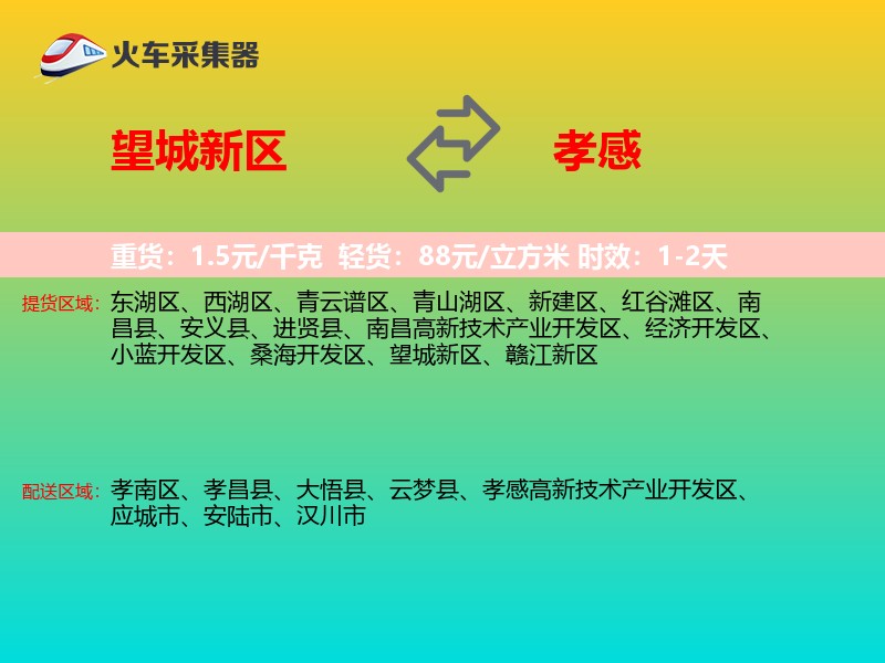 望城新区到孝感物流专线