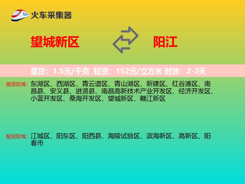 望城新区到阳江物流专线
