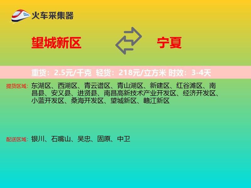 望城新区到宁夏物流专线