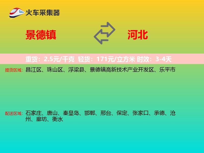 景德镇到河北物流专线