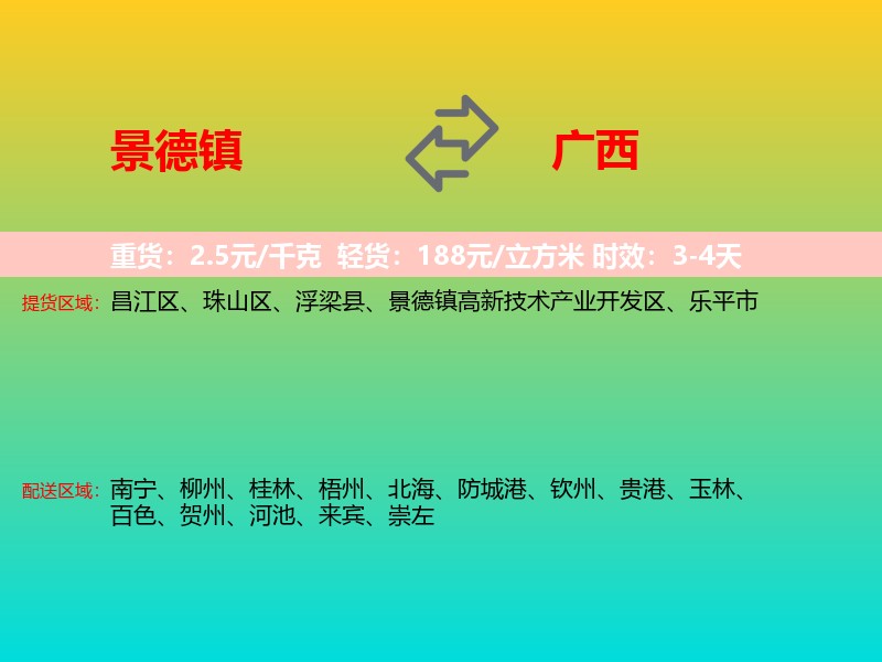 景德镇到广西长途搬家