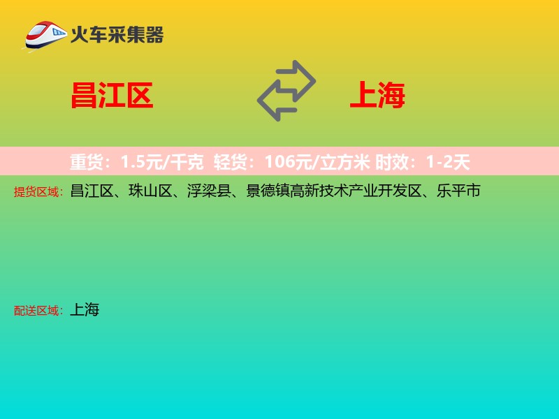 昌江区到上海长途搬家