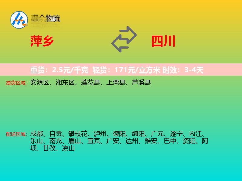 萍乡到四川长途搬家