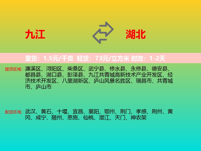 九江到湖北长途搬家