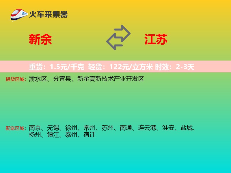 新余到江苏物流专线
