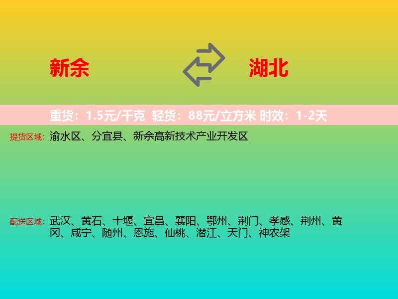 新余到湖北长途搬家