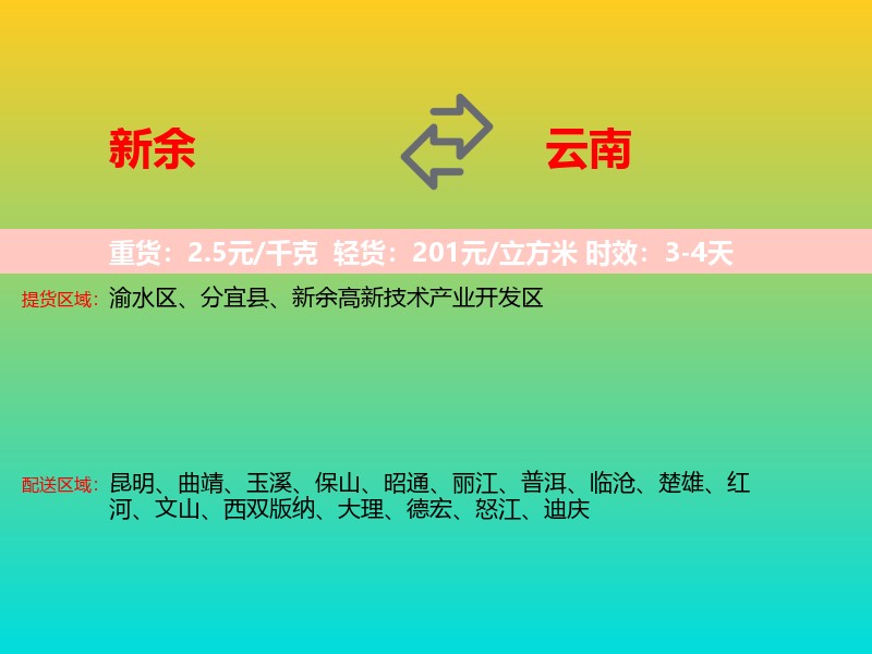 新余到云南长途搬家