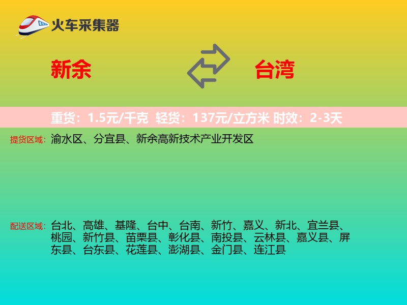 新余到台湾轿车托运