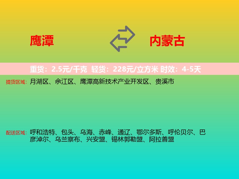鹰潭到内蒙古长途搬家
