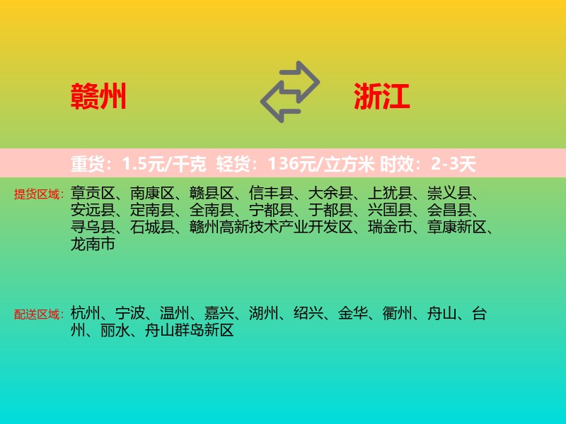 赣州到浙江长途搬家