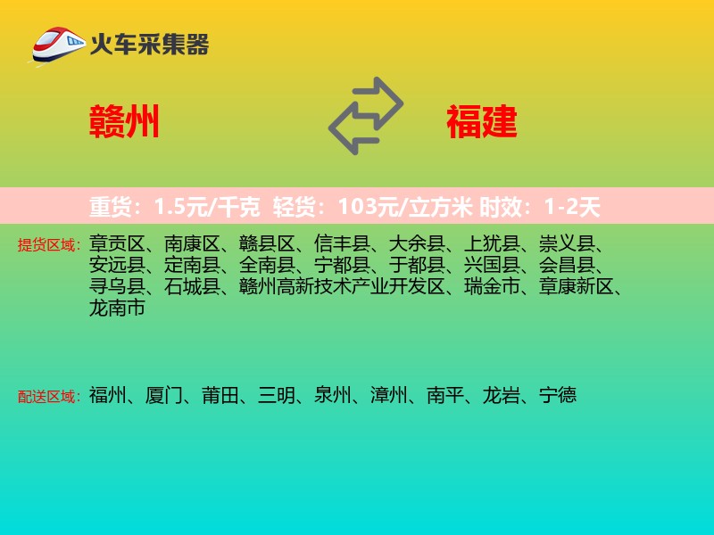 赣州到福建物流专线