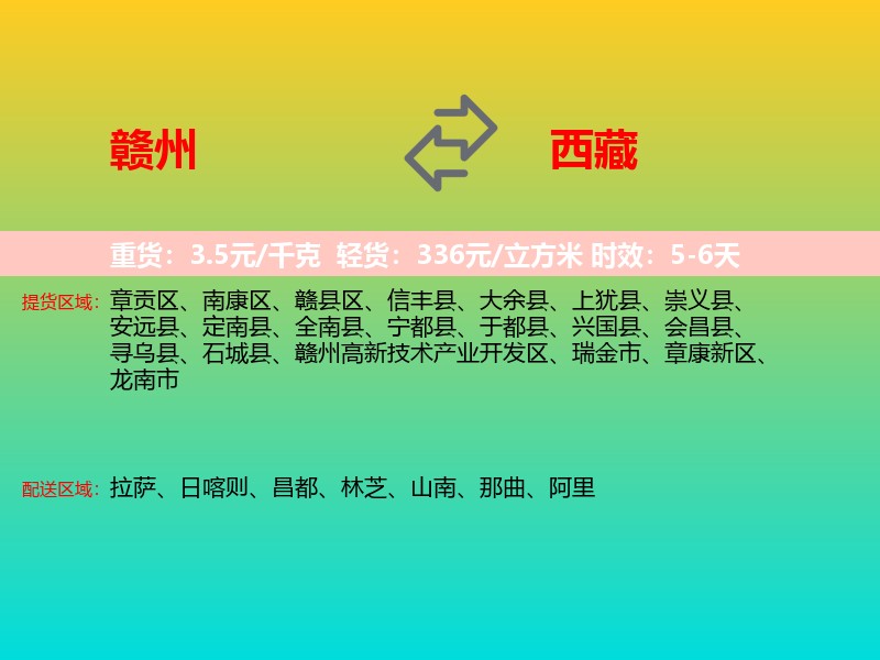 赣州到西藏长途搬家