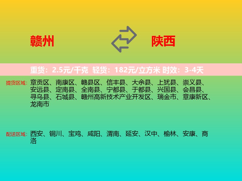 赣州到陕西长途搬家