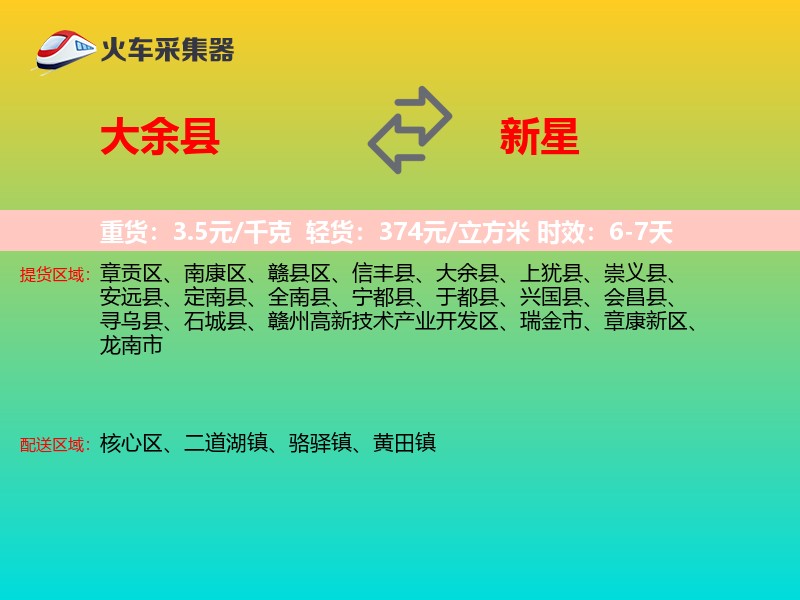 大余县到新星物流专线