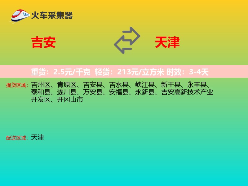 吉安到天津轿车托运