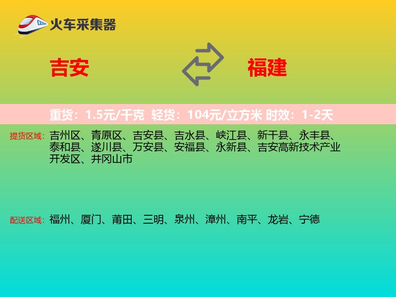 吉安到福建长途搬家