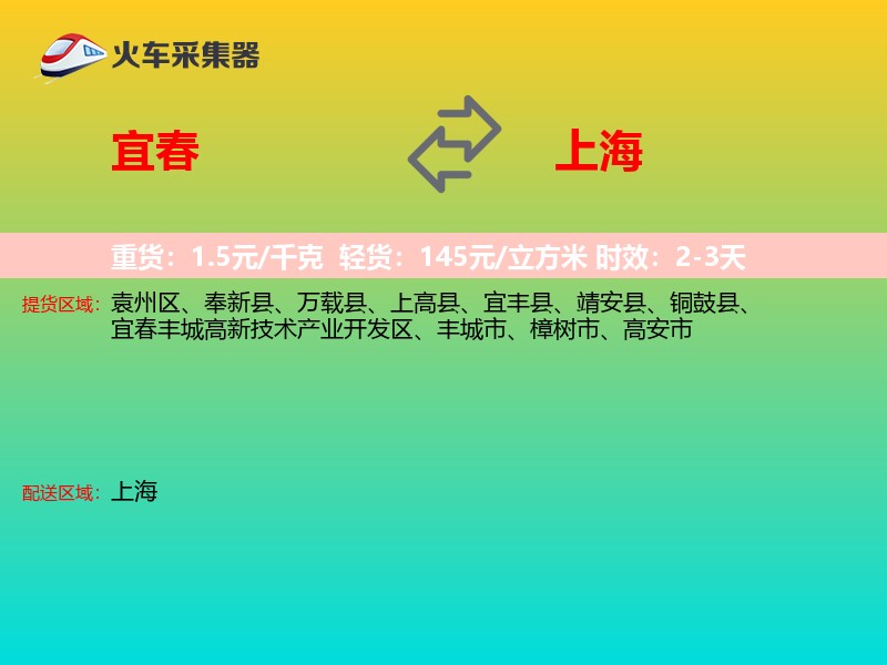 宜春到上海物流专线