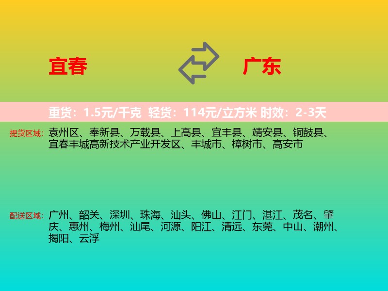宜春到广东长途搬家