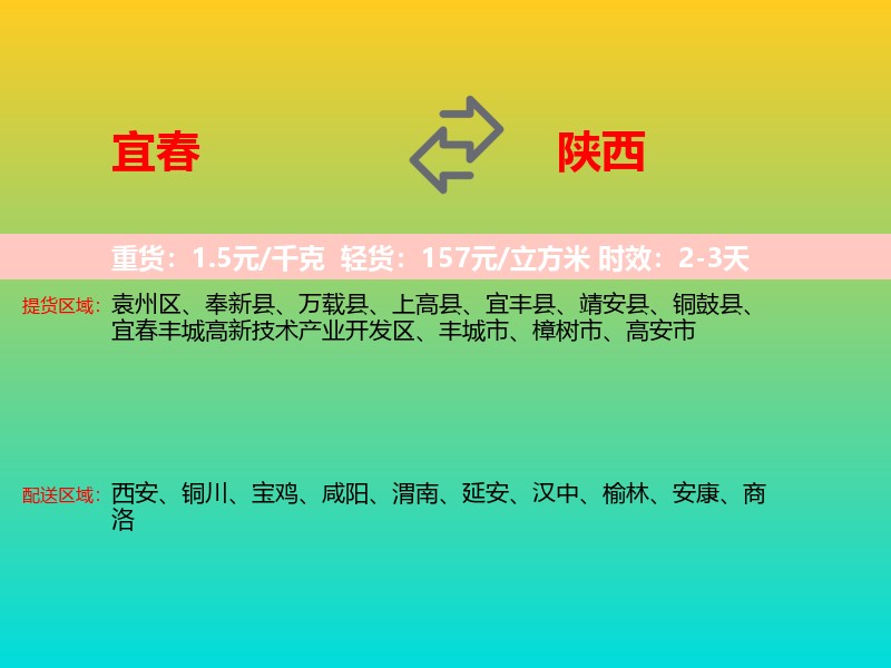 宜春到陕西长途搬家