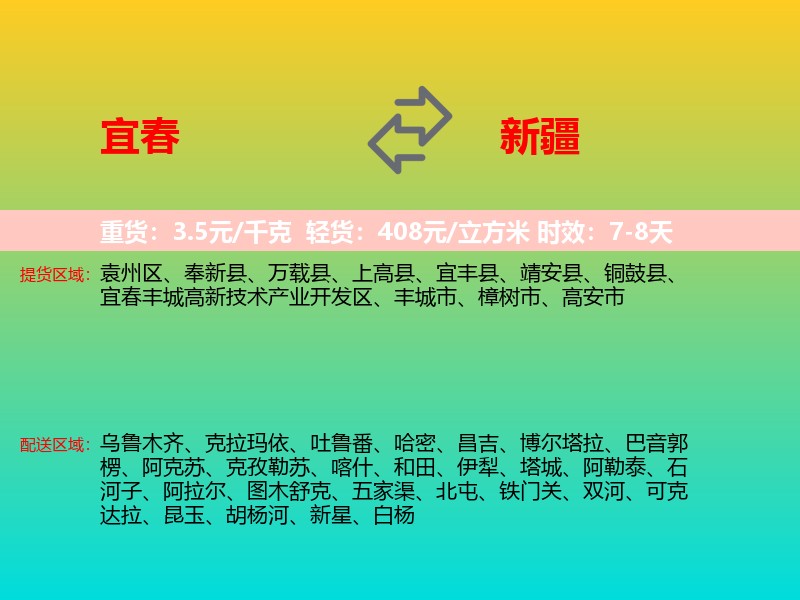 宜春到新疆长途搬家