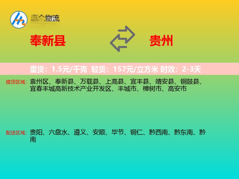 奉新县到贵州长途搬家