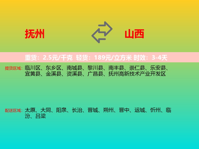 抚州到山西长途搬家