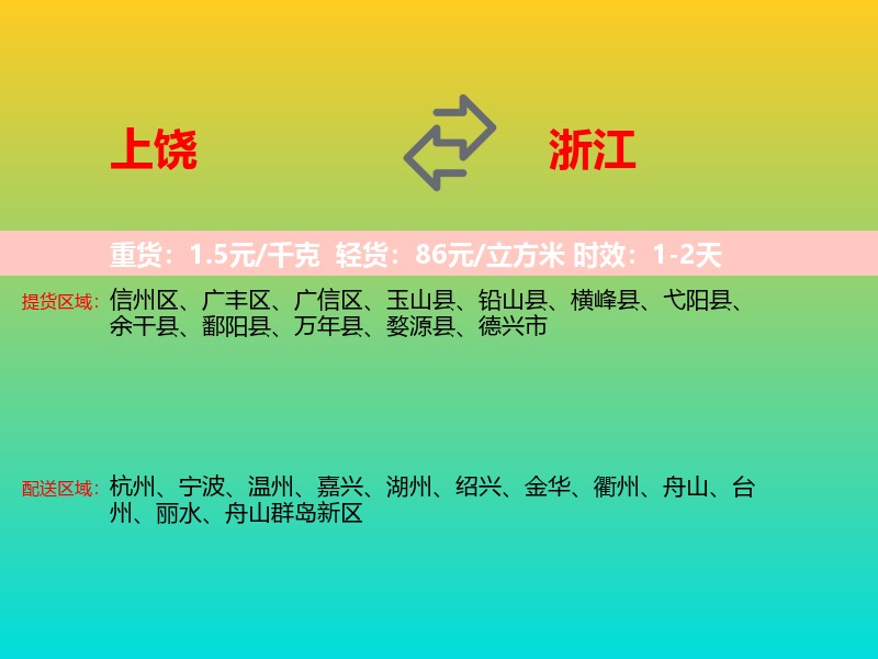 上饶到浙江长途搬家