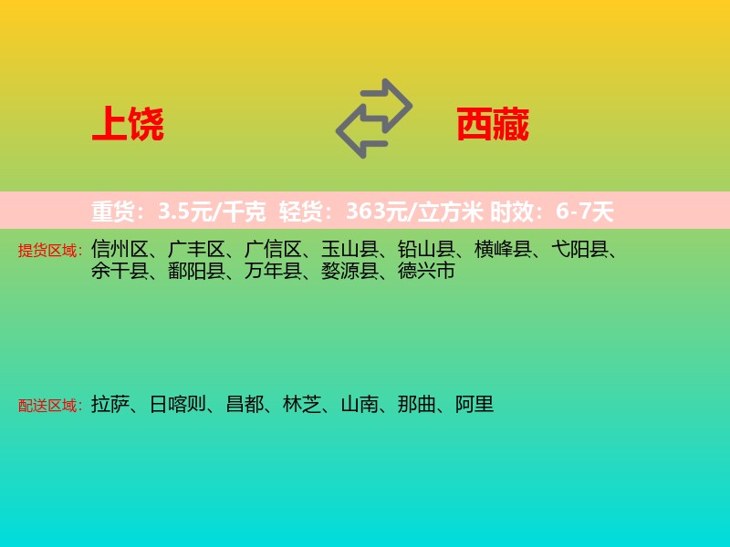上饶到西藏长途搬家