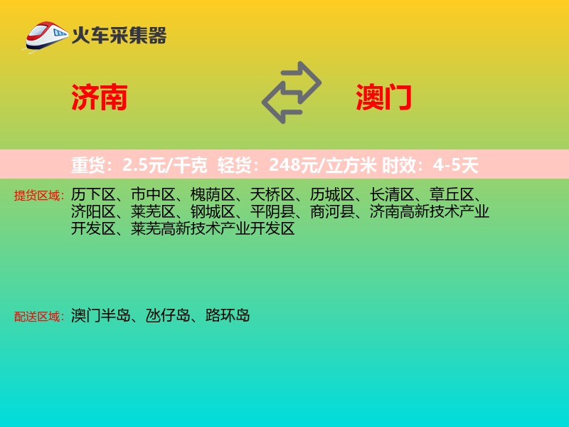 济南到澳门轿车托运