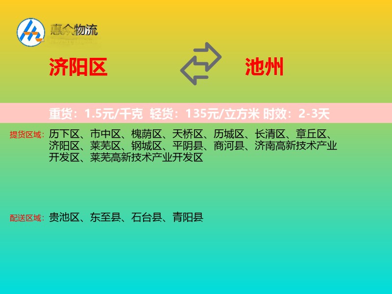 济阳区到池州物流专线